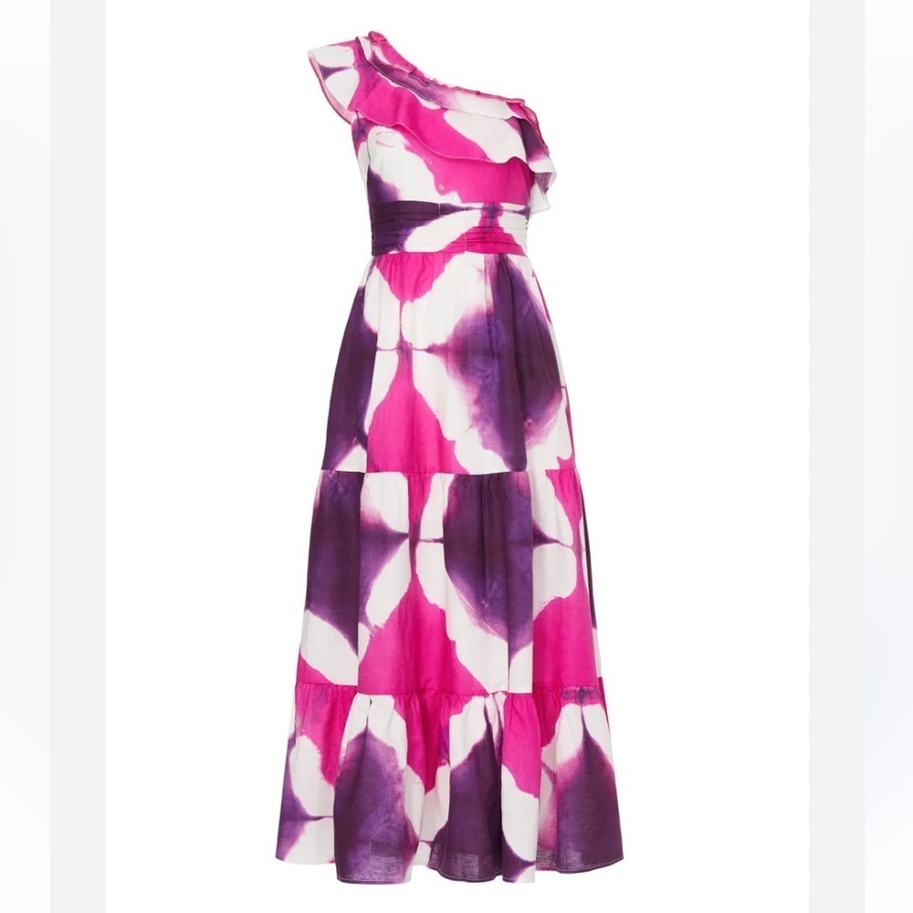 Busayo Single Shoulder Tiered Pink And Purple Women's Dress Maxi Size 6